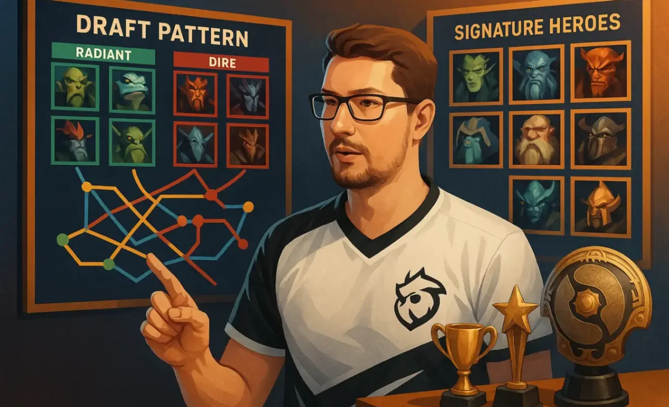 Puppey — капитан Dota 2: драфт-паттерны, сигнатуры и трофеи