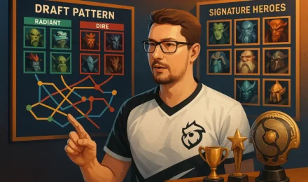 Puppey — капитан Dota 2: драфт-паттерны, сигнатуры и трофеи
