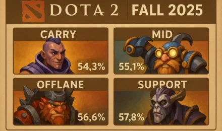 Мета Dota 2 осенью 2025: топ-герои по ролям и винрейт на высоком MMR
