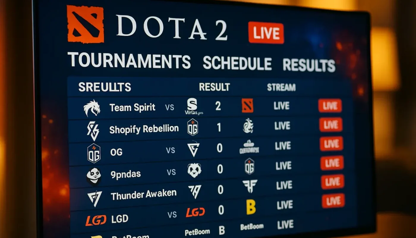 Текущие турниры Dota 2 — лайв-расписание, результаты и стримы