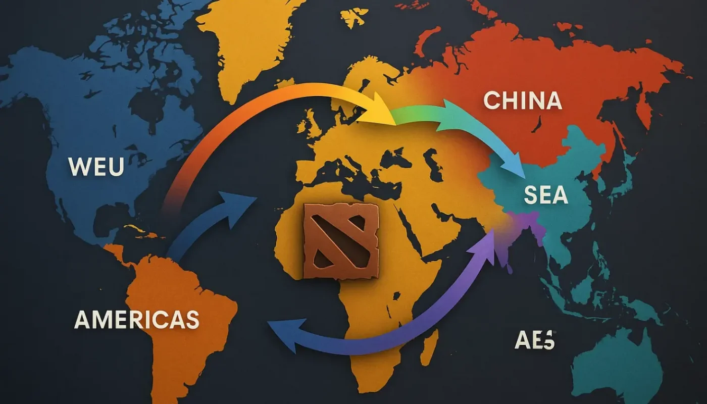 Региональные трансферы Dota 2: WEU, EEU, China, SEA, Americas