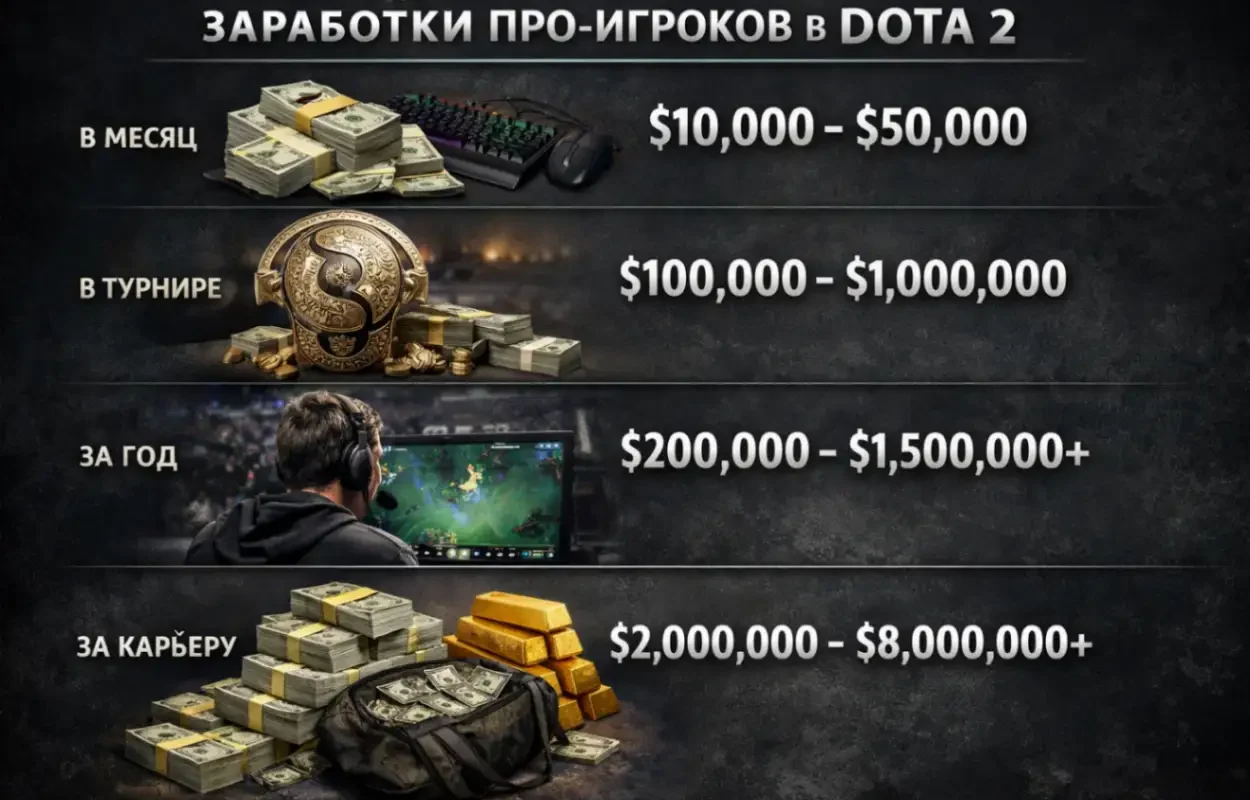 Сколько зарабатывают про-игроки в Dota 2